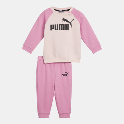 PUMA Kids' Minicats Essential Sweatshirt and Joggers Set Pink