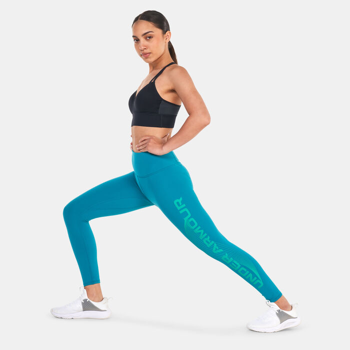 Under Armour Women's UA Motion Branded Training Ankle Leggings Green image number 2
