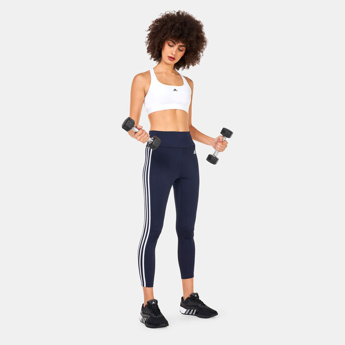 adidas Women's Powerreact Training Medium-Support Sports Bra White image number 2