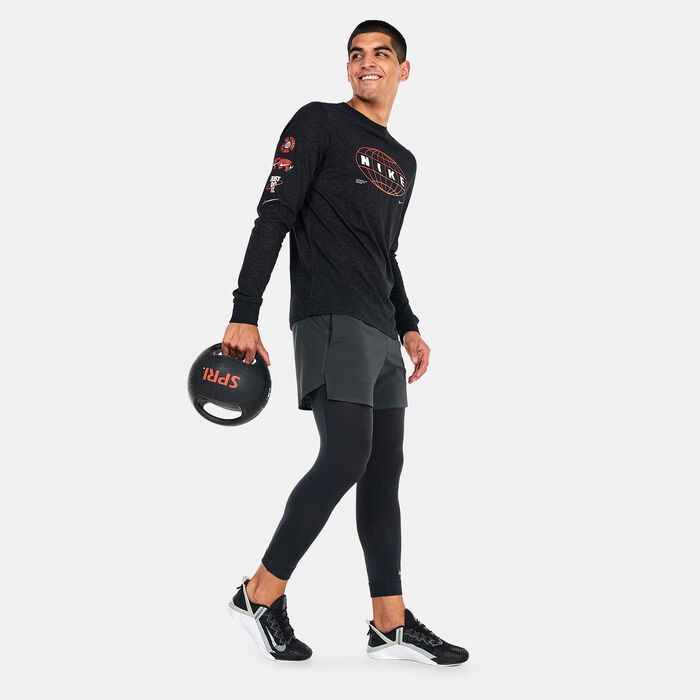 Nike Men's Dri-FIT Training Long-Sleeve T-Shirt Black image number 2