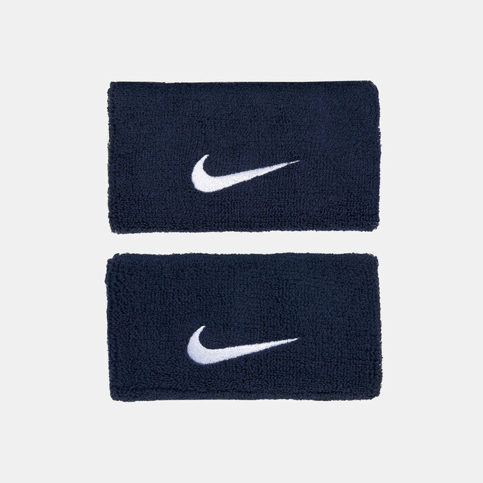 Nike Swoosh Double-Wide Training Wristband (2 Pieces) Black image number 0