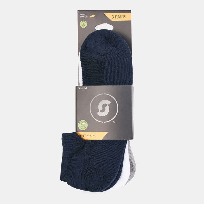 Sun and Sand Sports Men's Sports Ankle Socks (3 Pack) - L/XL White image number 1