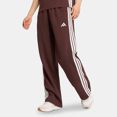 adidas Women's Essentials 3-Stripes Open-Hem Fleece Joggers Brown