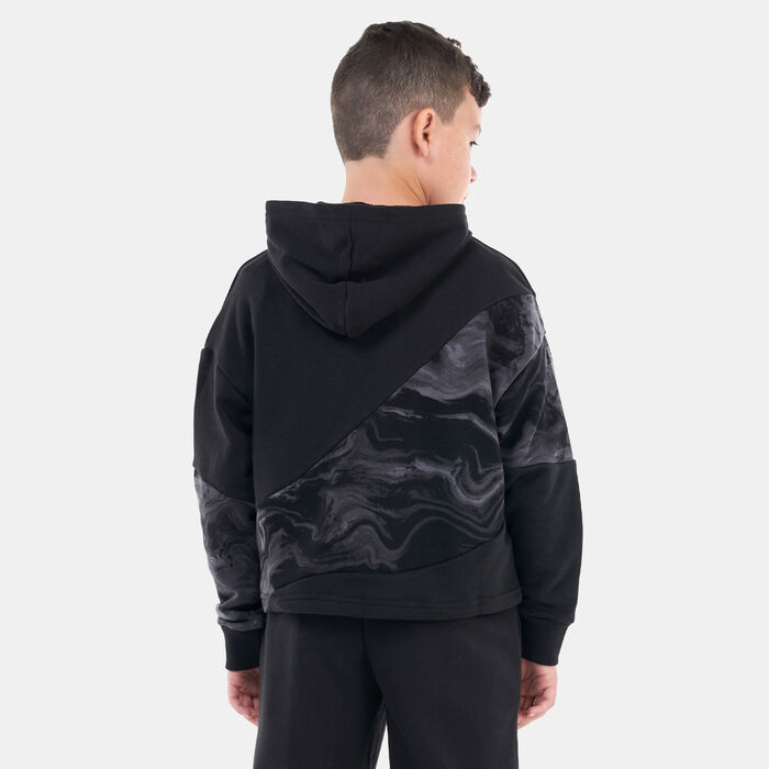 PUMA Kids' POWER Marbleized Pullover Hoodie Black image number 1