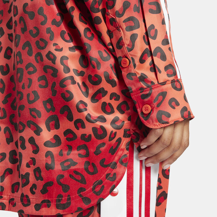 adidas Originals Women's Leopard Luxe Shirt Red image number 4