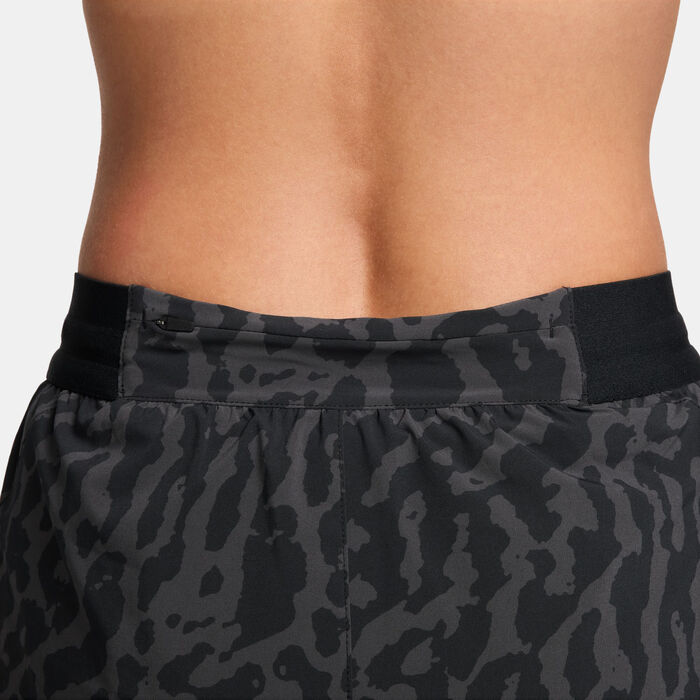 Nike Women's Swift Dri-FIT 2-in-1 Printed Running Shorts Black image number 3
