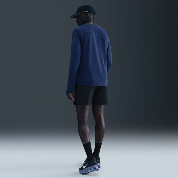 Nike Men's Stride Waffle Crew Running Top Blue image number 4