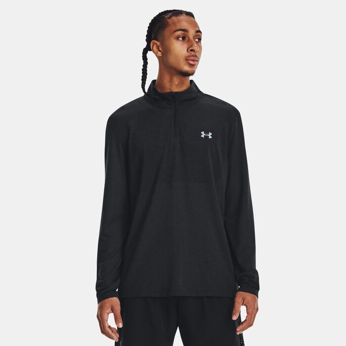 Under Armour Men's Seamless Stride ¼ Zip Running Top Black image number 0