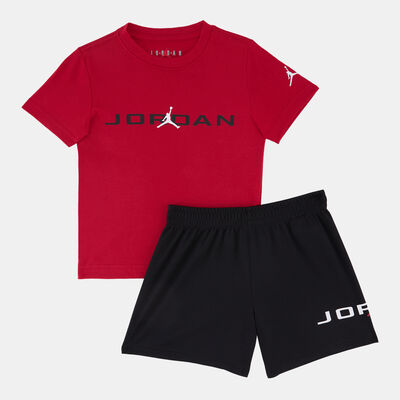 Jordan Kids' Baseline T-Shirt and Shorts Set Red