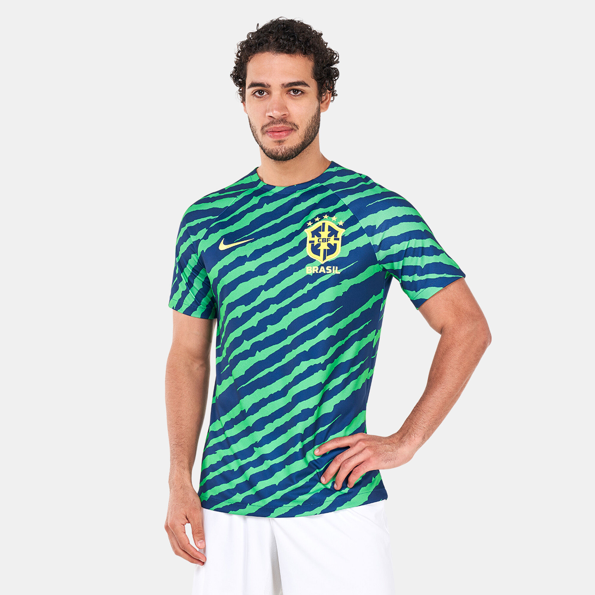 Buy Nike Men's Brazil Dri-FIT Pre-Match Soccer Top Blue in Dubai, UAE -SSS
