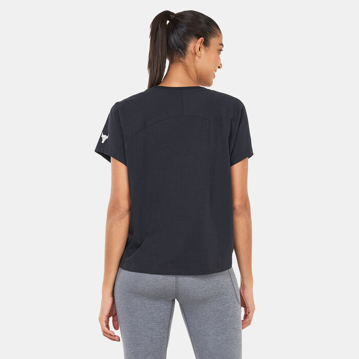 Under Armour Women's Project Rock Vintage Iron T-Shirt Black image number 1
