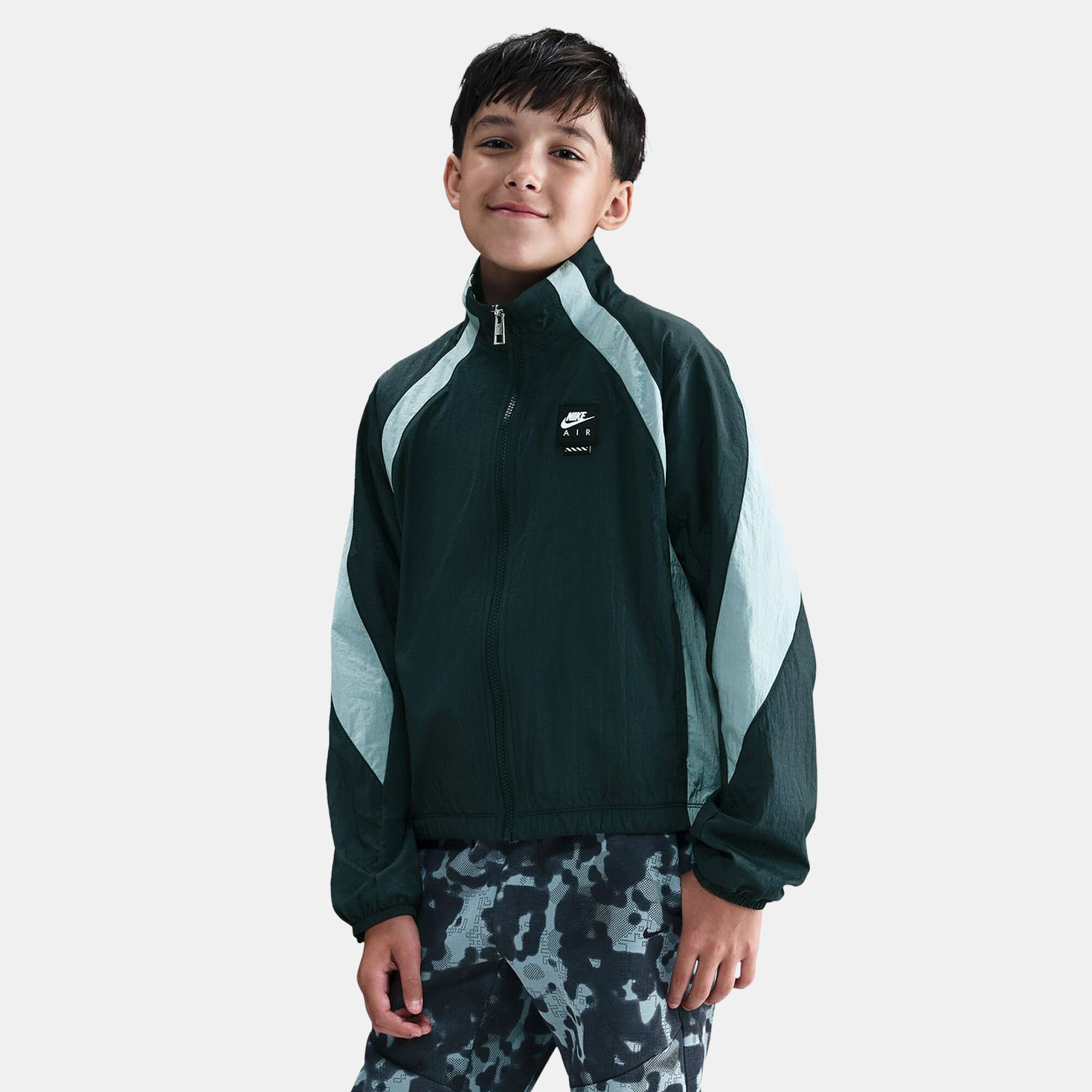 nike air woven jacket green