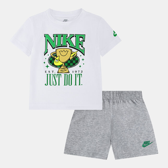 Nike Kids' Sportswear AYG Jersey and Shorts Set Grey image number 0