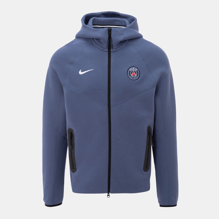 Nike Men's Paris Saint-Germain Tech Fleece Windrunner Football Hoodie Blue image number 0