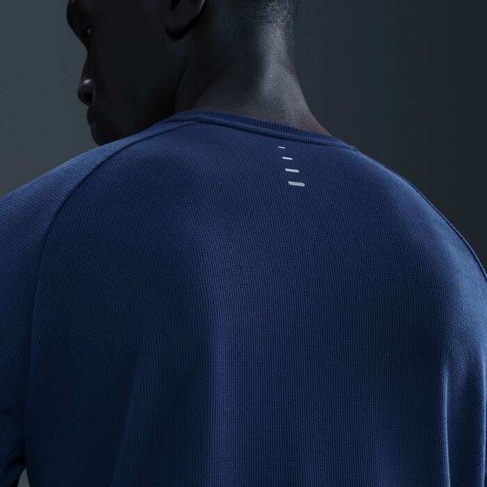 Nike Men's Stride Waffle Crew Running Top Blue image number 1