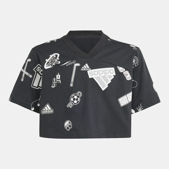 adidas Kids' Brand Love Crop T-Shirt (Older Kids) Black image number 0