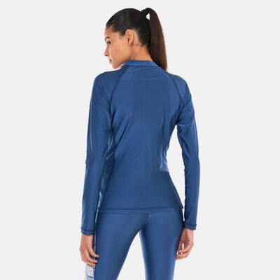 COEGA Women's Printed Long Sleeve Rashguard Blue