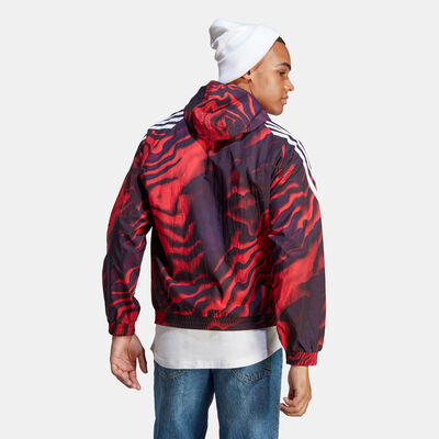 adidas Men's Future Icons Allover Print Hoodie Red
