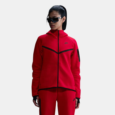 Nike Women's Sportswear Tech Fleece Windrunner Full-Zip Hoodie Red