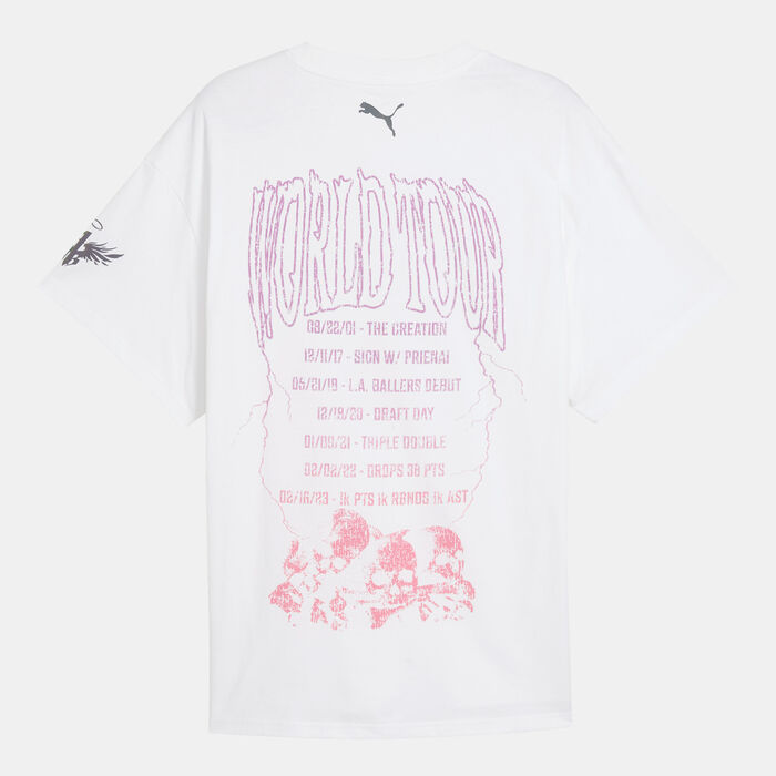 PUMA Men's LaMelo World Tour-Nament T-Shirt White image number 6