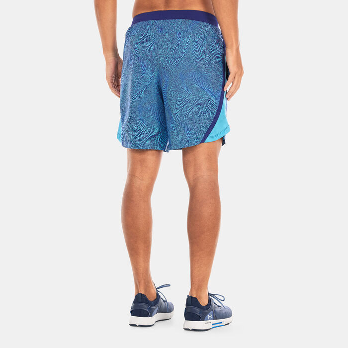 Under Armour Men's UA Launch 7-inch Printed Shorts Blue image number 1