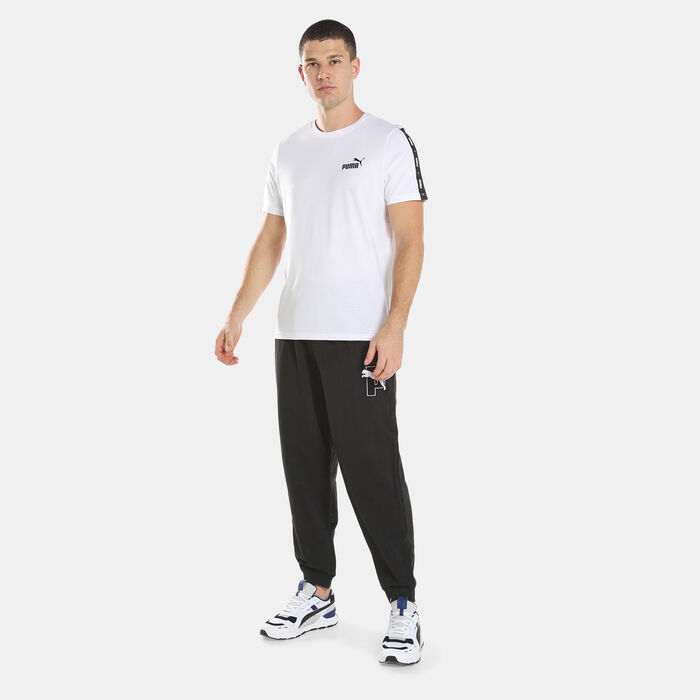 PUMA Men's Essentials+ Tape T-Shirt Black image number 2