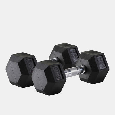 Body Sculpture Hex Rubber Dumbbell - 10Kg (1 Pair) Multi