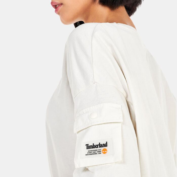 Timberland Women's Progressive Utility Pocket T-Shirt Blue image number 3