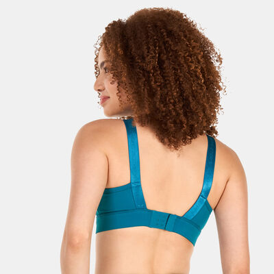 SQUATWOLF Women's High-Neck Perforated Sports Bra Blue