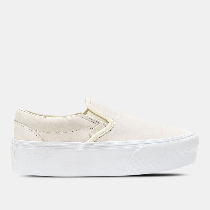 Vans Women's Classic Slip-On Stackfoam Shoes White image number 0