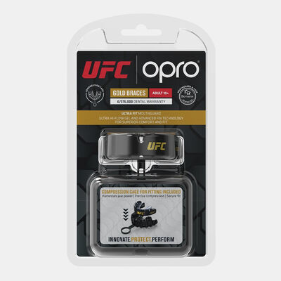 OPRO Self-Fit UFC Gold-Level MMA Mouth Guard For Braces Black