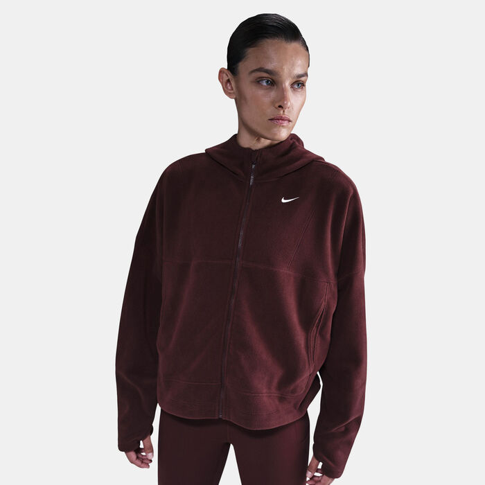 Nike Women's One Therma-FIT Full-Zip Top Brown image number 3